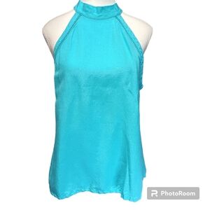 Ann Taylor Factory Linen Blend Halter Top Women's Size M